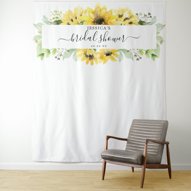 Sunflower Garden Bridal Shower Backdrop Photo Prop (In Situ)