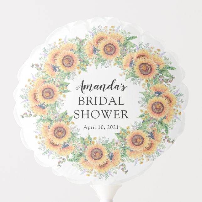 Sunflower Garden Bridal Shower  Balloon (Front)