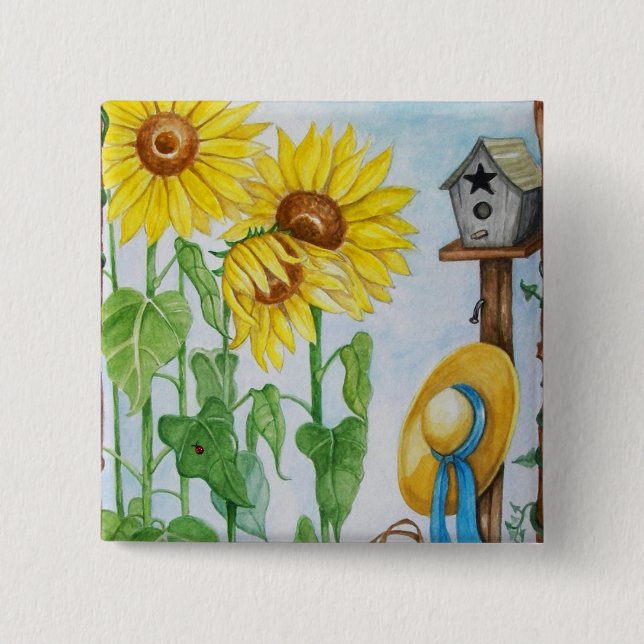 Sunflower Garden Button (Front)