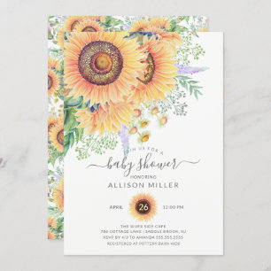Sunflower Garden Floral Baby Shower Invitation