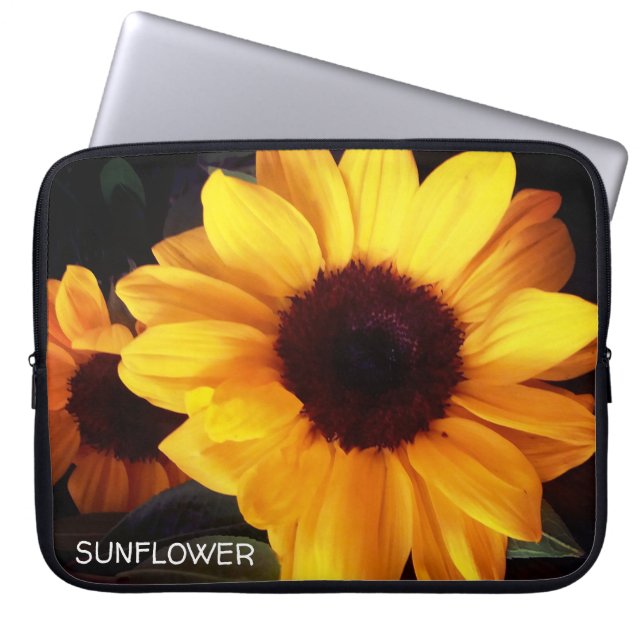 Sunflower garden florist art laptop sleeve (Front)