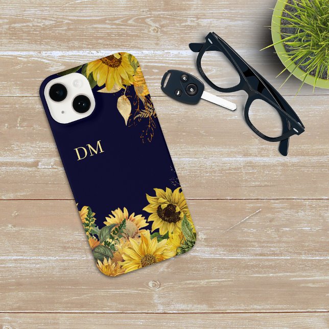 Sunflower Garden Monogram iPhone Case (Creator Uploaded)