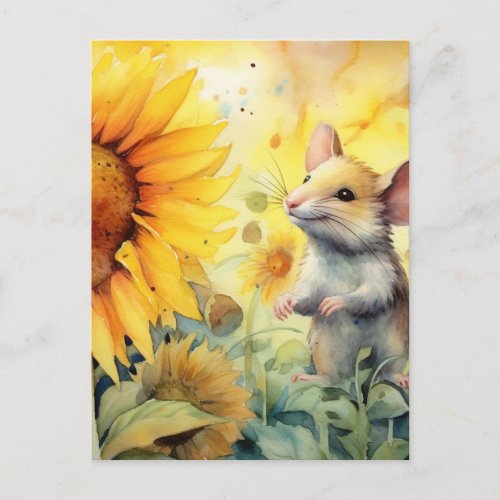 Sunflower Garden Mouse 8 of 17 Postcard