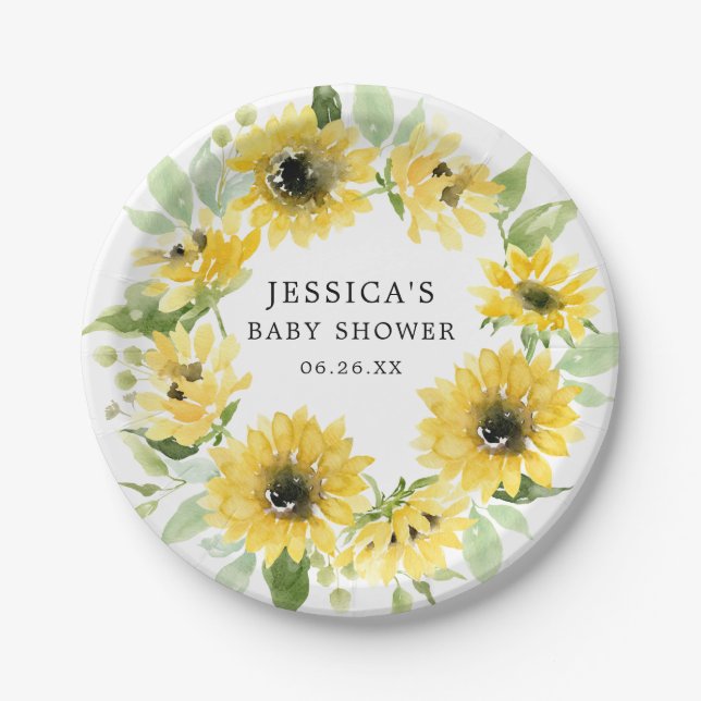 Sunflower Garden Paper Plates (Front)