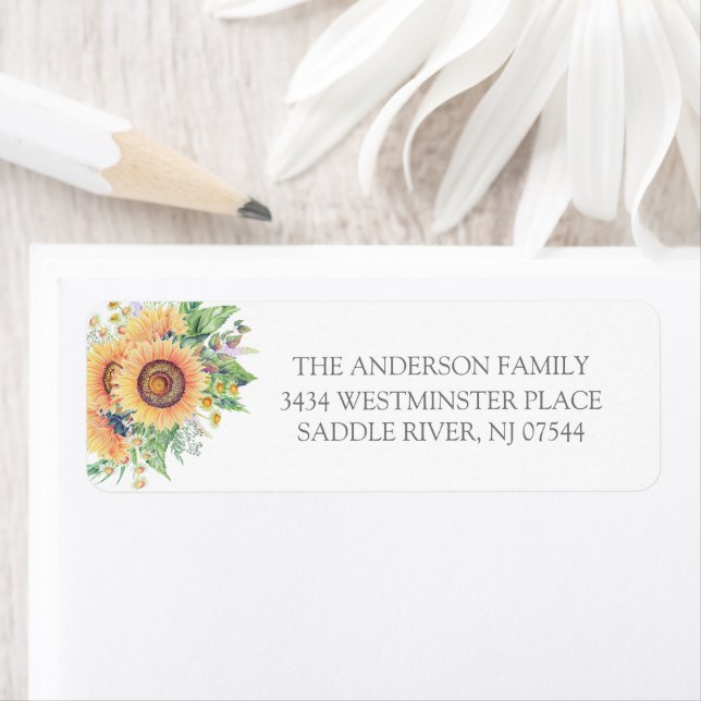 Sunflower Garden Return Address Label (Insitu)
