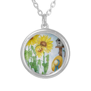 Sunflower Garden Silver Plated Necklace