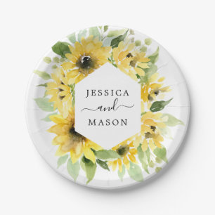 Sunflower Garden Wedding Shower Paper Plate