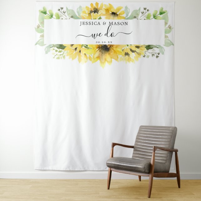 Sunflower Garden Wedding We Do Backdrop Photo Prop (In Situ)
