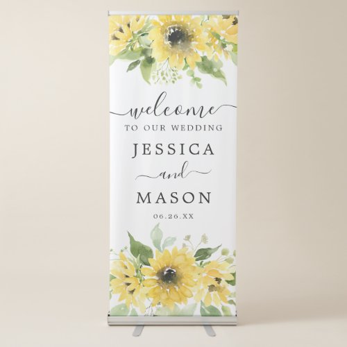 Sunflower Garden Wedding Welcome Banner Stand