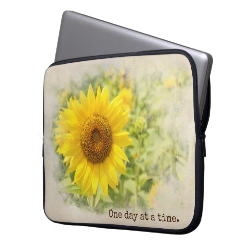 Sunflower Garden With Quote Laptop Sleeve