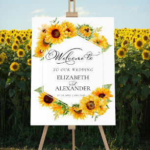 Sunflower Geometric Fall Wedding Welcome Sign