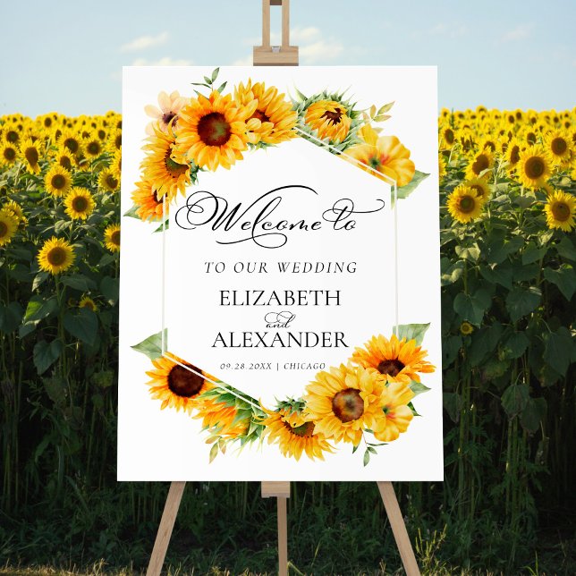 Sunflower Geometric  Fall Wedding Welcome Sign (Creator Uploaded)