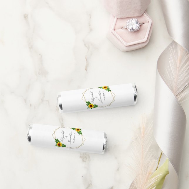 Sunflower Geometric Wedding Breath Savers® Mints (Wedding)