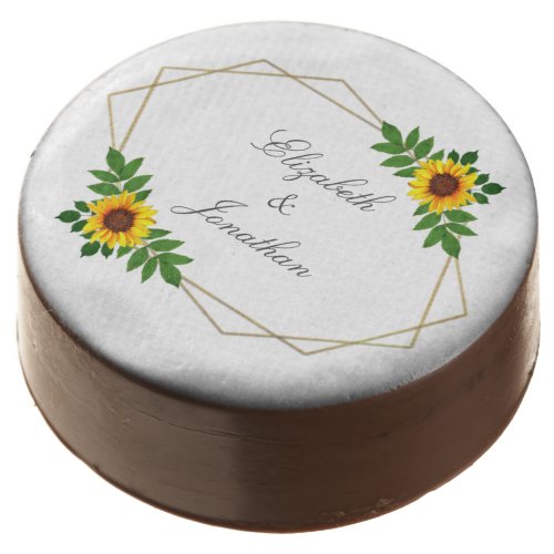 Sunflower Geometric Wedding Chocolate Covered Oreo