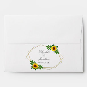 Sunflower Geometric Wedding Envelope
