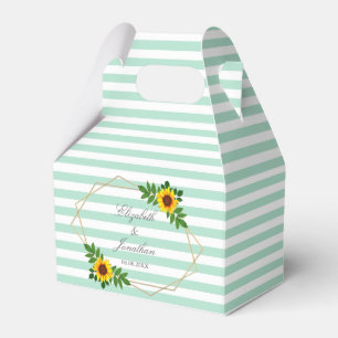 Sunflower Geometric Wedding Favor Boxes