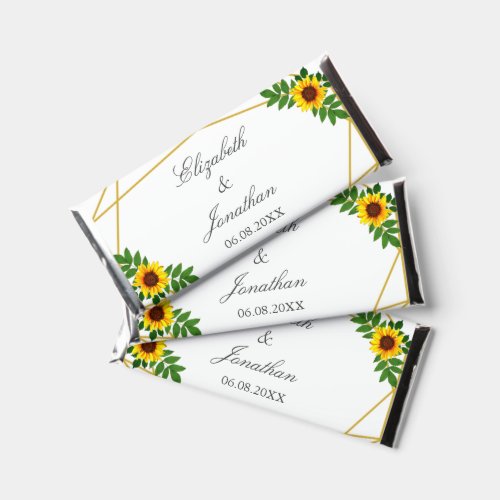 Sunflower Geometric Wedding Hershey Bar Favors