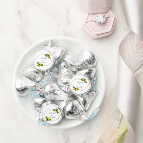 Sunflower Geometric Wedding Hersheys Kisses