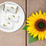 Sunflower Geometric Wedding Hershey's Miniatures<br><div class="desc">Design features sunflowers and botanical leaves over a printed gold colored geometric frame.</div>