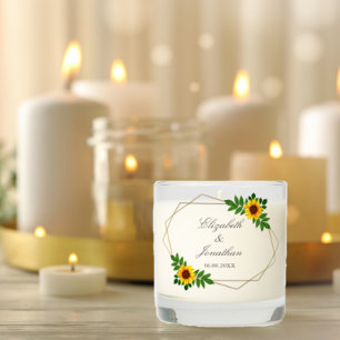 Sunflower Geometric Wedding Scented Candle