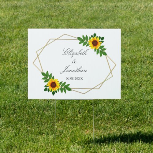 Sunflower Geometric Wedding Sign