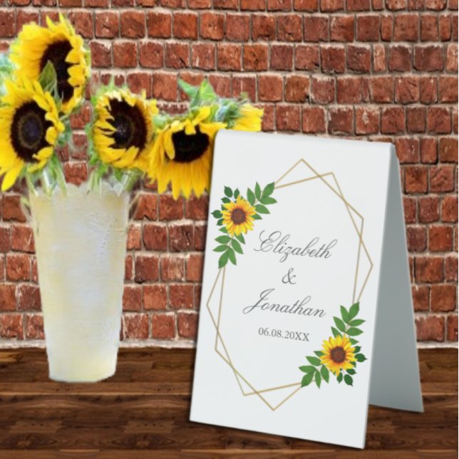 Sunflower Geometric Wedding Table Tent (Creator Uploaded)