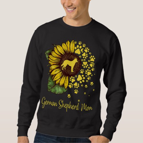 Sunflower German Shepherd Mom Dog Lover Sweatshirt