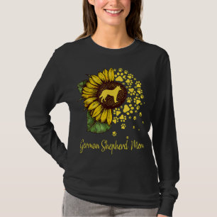 Sunflower German Shepherd Mom Dog Lover T-Shirt