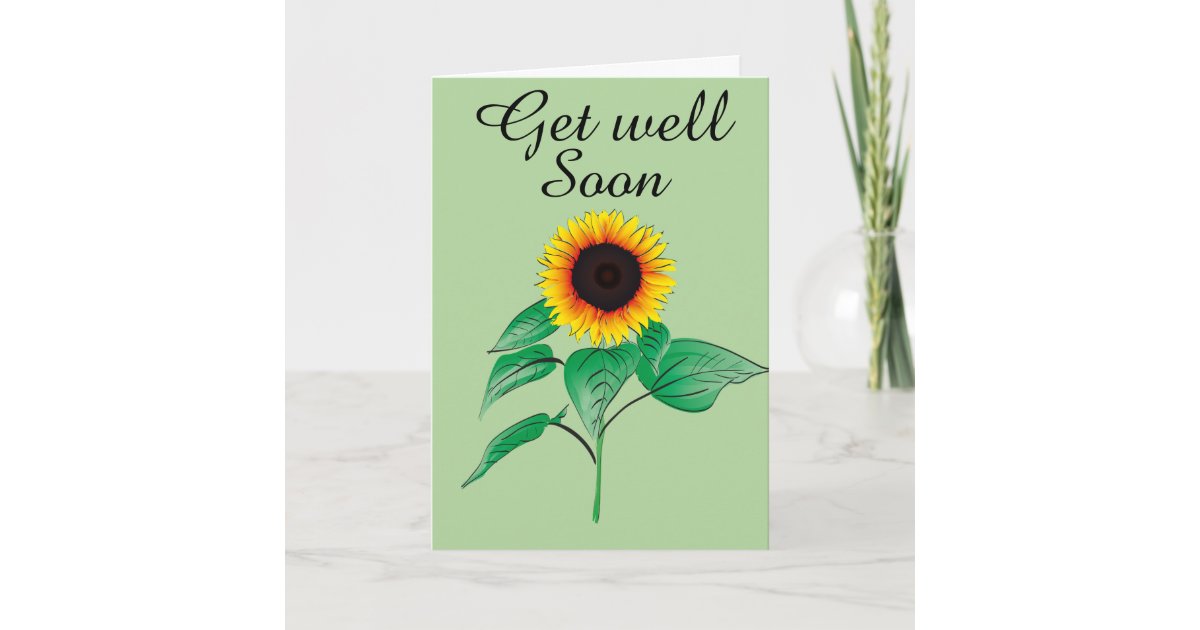 Sunflower get well soon card | Zazzle