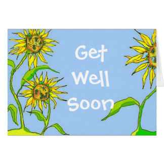 Get Well Soon Sunflower Cards | Zazzle