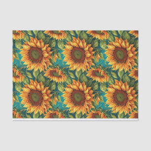Sunflower Giants with Teal Tissue Paper