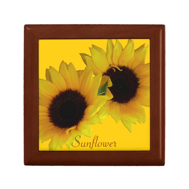 Sunflower Gift Box Custom Sunflower Jewelry Box (Front)