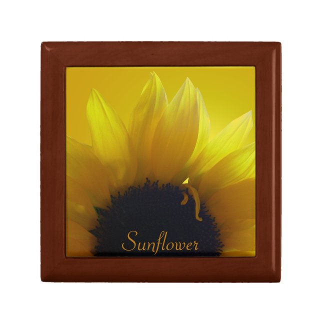 Sunflower Gift Box Custom Sunflower Jewelry Box (Front)