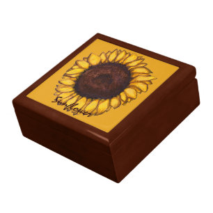 Sunflower Gift Box Custom Sunflower Jewelry Box