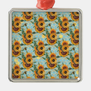 Sunflower Gifts Bright As A Sunflower Metal Ornament