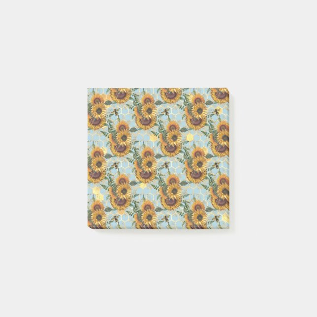 Sunflower Gifts | Bright As A Sunflower Post-it Notes (Front)