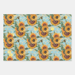 Sunflower Gifts   Bright As A Sunflower Wrapping Paper Sheets