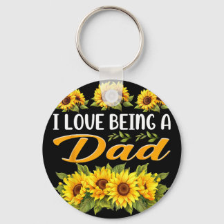 Sunflower Gifts For Dad Pregnancy Announcement App Keychain