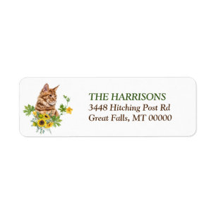 Sunflower Ginger Maine Coon Cat Label
