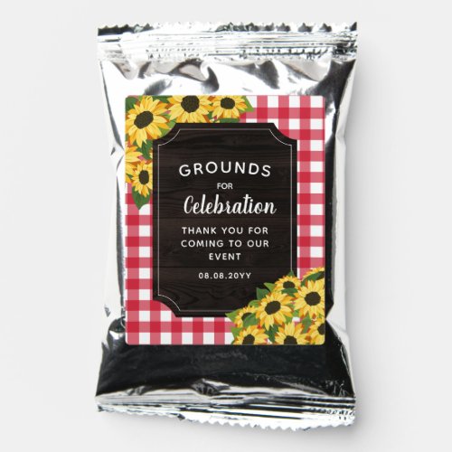 Sunflower Gingham Grounds For Celebration Event Coffee Drink Mix