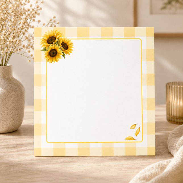 Sunflower Gingham Notepad (Sunflower Gingham Notepad)