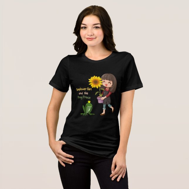 Sunflower Girl and the Frog Prince Tri-Blend Shirt (Front Full)