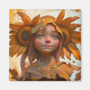Sunflower Girl Magnet
