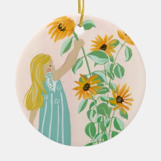 Sunflower Girl Ornament (Front)