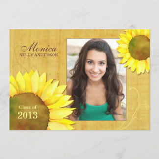 Sunflower Girl Photo Graduation Class of 2013 Card