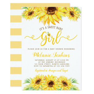 free sunflower baby shower invitations