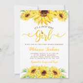 Sunflower Girl Summer Floral Baby Shower Invitation (Front)