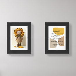 Sunflower Girl Wall Art Sets