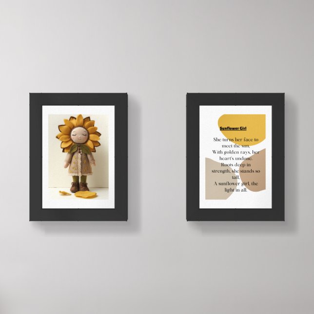 Sunflower Girl Wall Art Sets (Front)