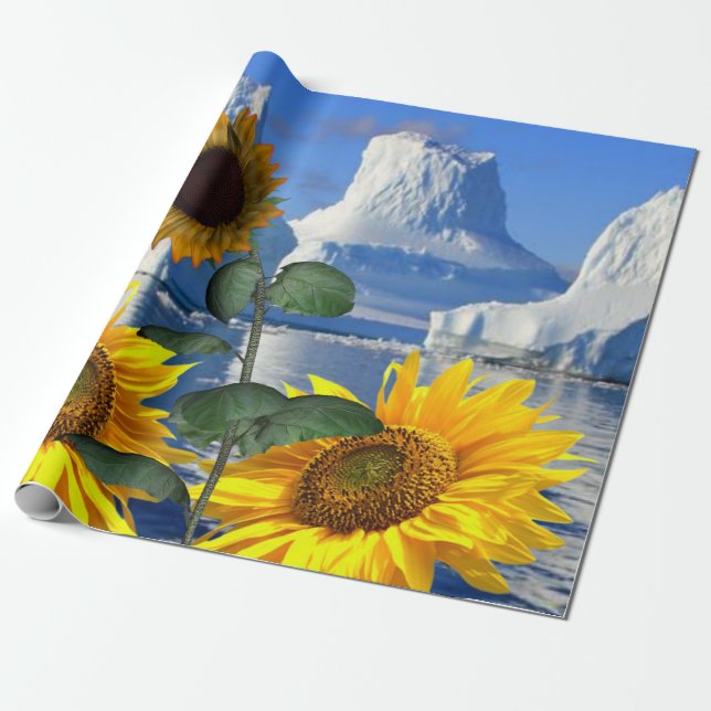 Sunflower Glacier Matte Wrapping Paper (Unrolled)